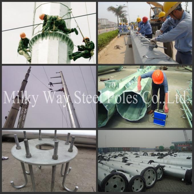 poteaux de puissance de service en acier galvanisés dégrossis multi de distribution pour le projet électrique 1