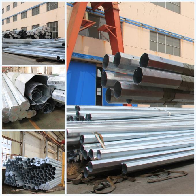 132kv Octagonal  Electrical Galvanized Steel Telescopic Pole AWS D1.1 For Power Line Project 1
