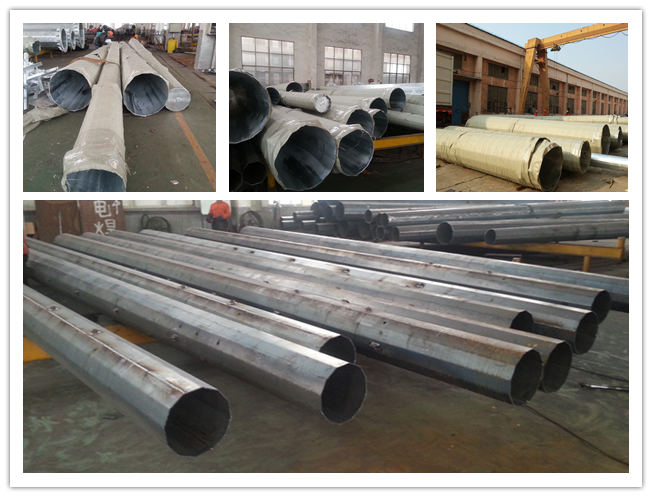 Octagonal Galvanized Steel Pole For Electrical Power Line Project 1
