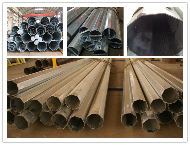Octagonal Galvanized Steel Pole For Electrical Power Line Project 2