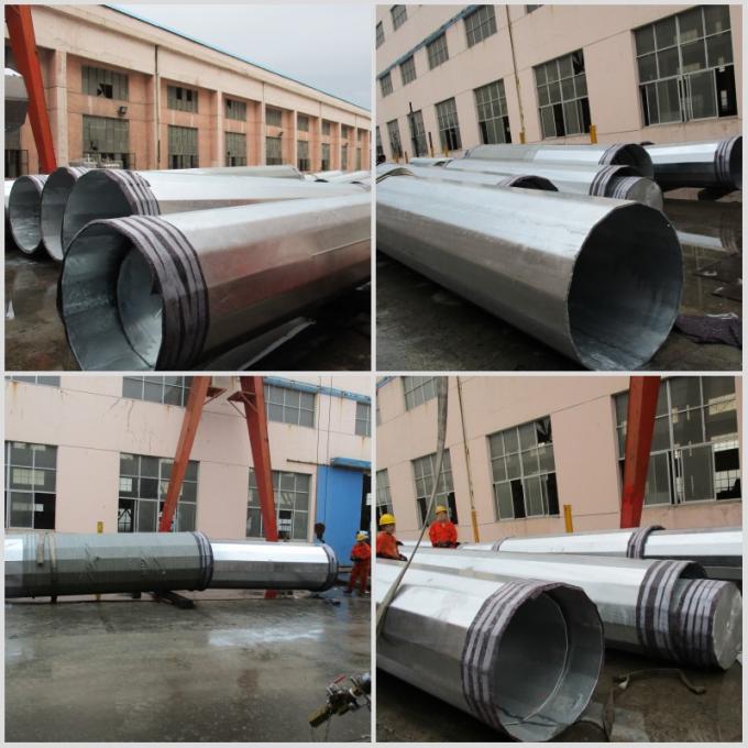 10m 12KN Afrique Polonais tubulaire en acier standard avec la préparation de surface de galvanisation 1