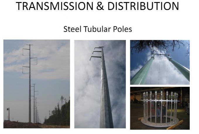 12M 16KN Polonais électrique tubulaire en acier pour la ligne projet de distribution de transmission 2