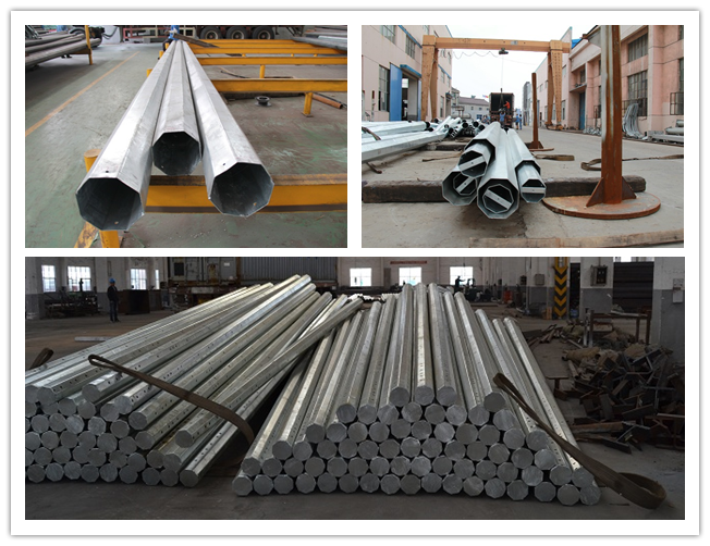 15m 1200 Dan Electrical Galvanized Steel Pole pour la ligne extérieure 0 de distribution