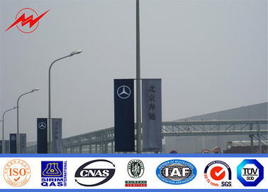 Chine poteau en acier de Polonais de réverbère du bord de la route 10m avec la bannière de publicité fournisseur