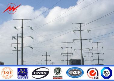 Poteaux d'alimentation pour le projet de ligne aérienne Poteaux d'acier galvanisé pour la ligne électrique 11kv 650Dan fournisseur