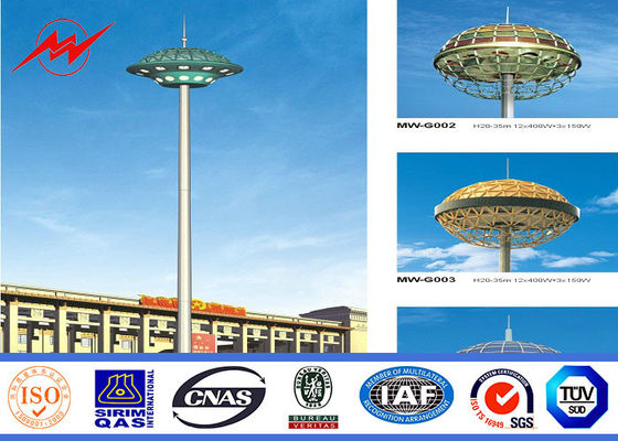 8 mât de peinture Polonais des côtés 4mm 35M haut pour l'éclairage de plaza avec le treuil