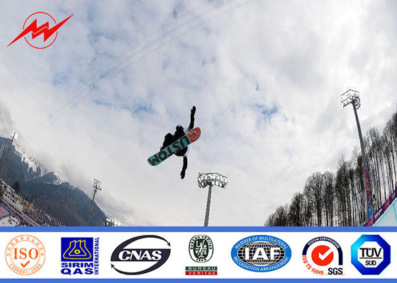 éclairage élevé concial de plaza de poteau de mât de 25m avec le système de levage