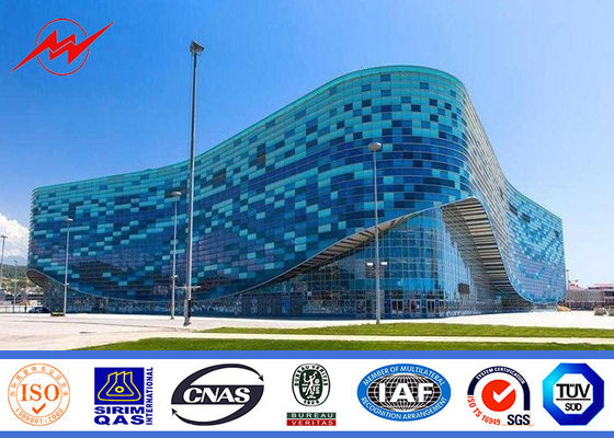 éclairage élevé polygonal de centre de sports de poteau de mât de 40m avec le treuil