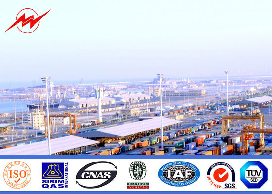 éclairage élevé polygonal de centre de sports de poteau de mât de 35m avec le système de levage