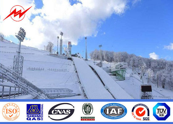poteau octogonal de mât de 30m haut pour l'éclairage de parc avec le système de levage