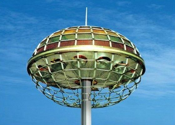 mât Polonais d'ourdoor de galvanisation d'immersion chaude de 55m haut pour l'éclairage de port maritime