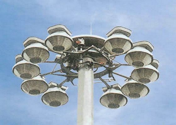 mât Polonais d'ourdoor de galvanisation d'immersion chaude de 55m haut pour l'éclairage de port maritime