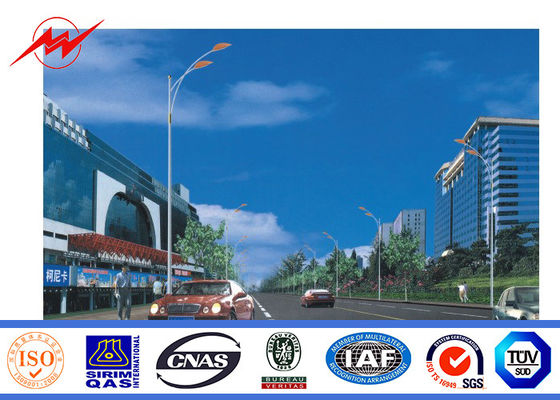 Poudre enduisant 12m Polonais en acier galvanisé par bras simple pour l'éclairage routier