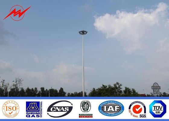 30m multisided poteau galvanisé de mât d'immersion chaude le haut avec le système de levage