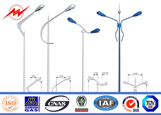 2.75mm solaires 12m Polonais en acier galvanisé double par Outreach pour l'éclairage de route