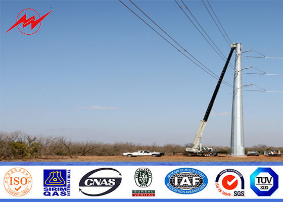 Taille conique du poteau 22m de courant électrique d'épaisseur de 3.5mm avec trois sections pour la transmission