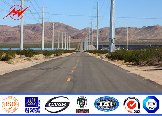 Taille conique du poteau 22m de courant électrique d'épaisseur de 3.5mm avec trois sections pour la transmission