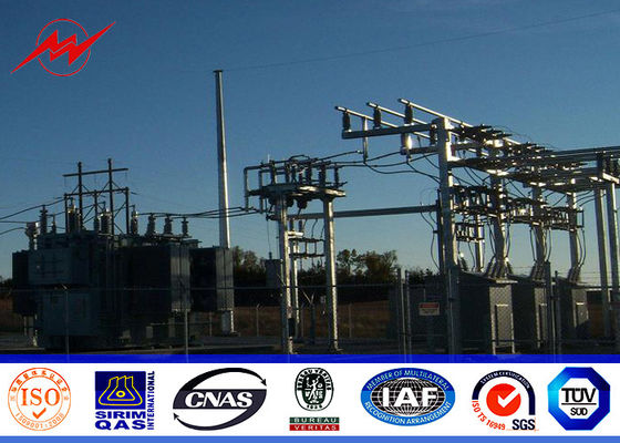 Taille conique du poteau 22m de courant électrique d'épaisseur de 3.5mm avec trois sections pour la transmission