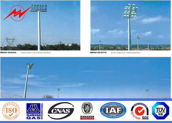Le haut mât Polonais de revêtement anti-corrosif de haute résistance avec 400w HPS s'allume