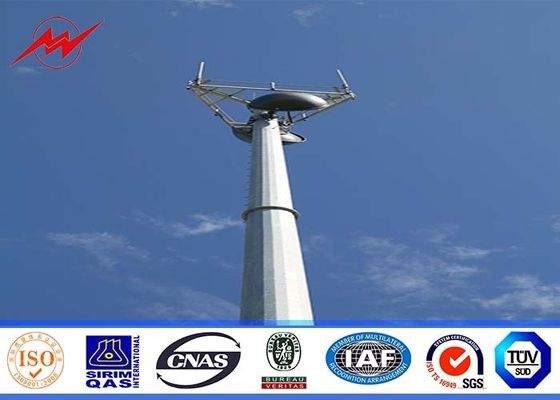 La tour mobile mono de téléphone portable de l'acier 100ft Polonais/a effilé/Polonais en acier à flasque