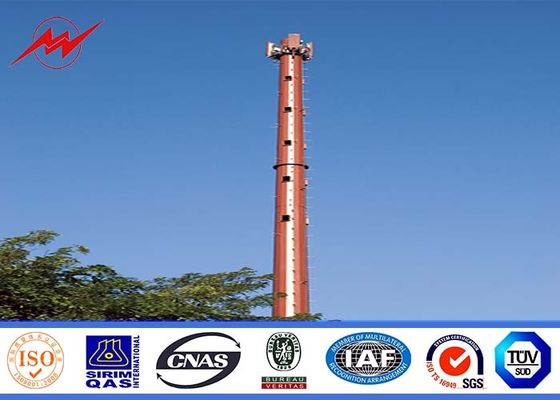 La tour mobile mono de téléphone portable de l'acier 100ft Polonais/a effilé/Polonais en acier à flasque