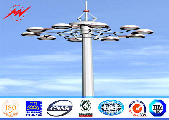 12 le matériel élevé de Polonais Gr50 de mât des côtés 40M avec le panneau rond 8 s'allume