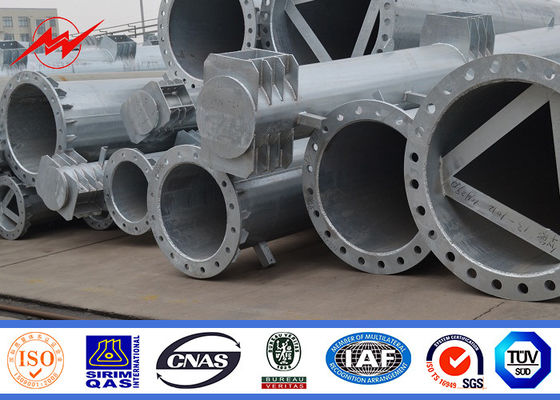 Transmission électrique polygonale de 33KV 12m Polonais de service en acier avec les bras croisés