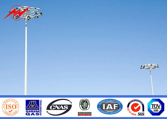 mât galvanisé rond de stade de 35M haut Polonais léger avec le système de levage de 400kg Rasing
