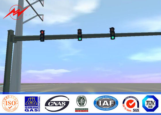 Conique/autour du revêtement de poudre de 5m a galvanisé Polonais en acier pour le système du trafic