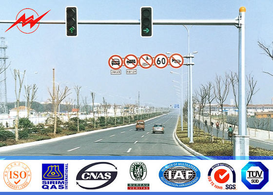 Conique/autour du revêtement de poudre de 5m a galvanisé Polonais en acier pour le système du trafic