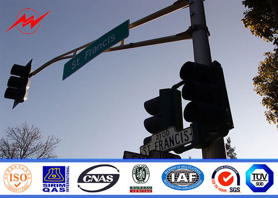 Signes galvanisés par taille de feu de signalisation de la coutume 4.5m avec la parenthèse simple