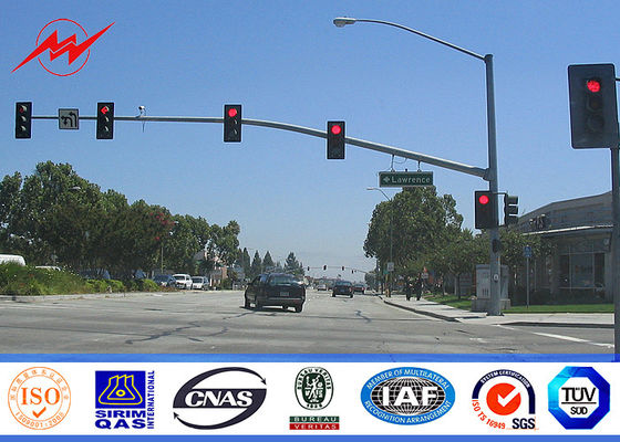 Signes galvanisés par taille de feu de signalisation de la coutume 4.5m avec la parenthèse simple