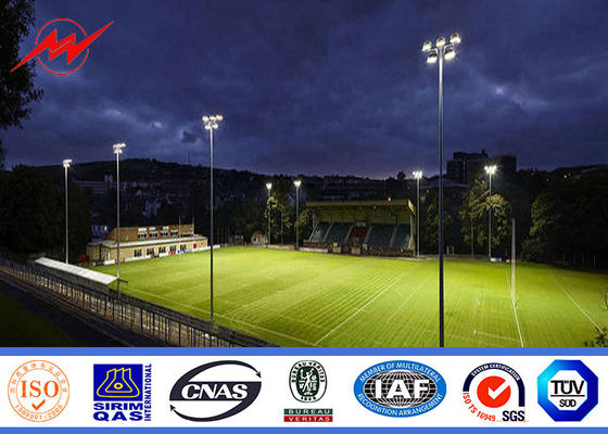 éclairage élevé polygonal de centre de sports de Polonais léger de mât de 35M avec la lumière du système HPS de treuil