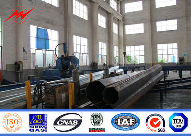 Poteaux en acier galvanisé de 60 ft 70 ft 75 ft 1200 kg pour lignes de transmission