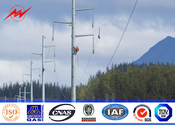 Haute tension 115 kilovolts de forme octogonale en acier galvanisée de Polonais avec le boulon fait un pas