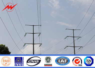 Poteaux électriques de 43 m en acier galvanisé à chaud pour transmission électrique 10kv-550kv