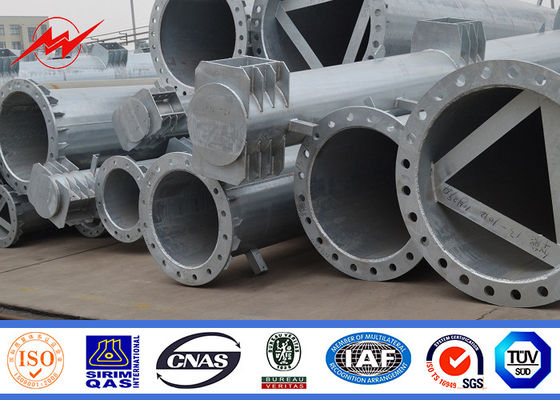 110KV a galvanisé polygonal/autour de la puissance Polonais de service en acier de 18.5m avec le bras croisé