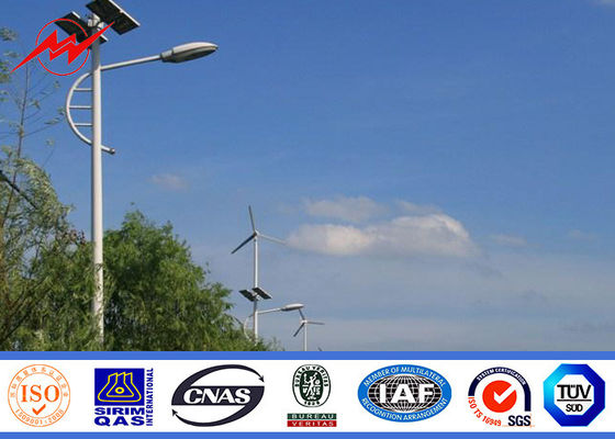 Section en acier de Polonais galvanisée par revêtement hexagonal un de poudre de 5m avec un bras croisé