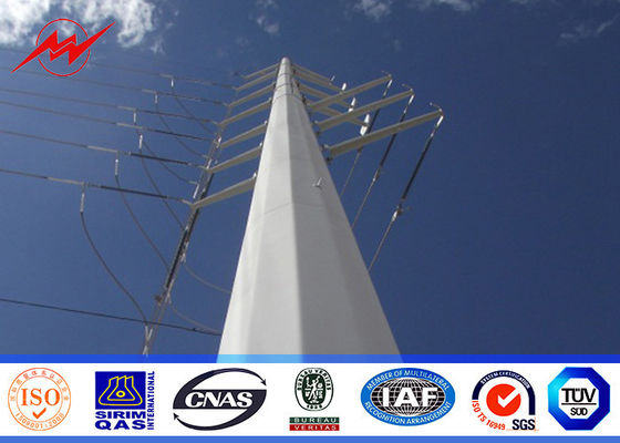 la distribution d'énergie en acier octogonale de 14m Polonais a galvanisé le bitume AWS D1.1 pour la transmission Overline
