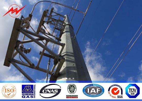 la distribution d'énergie en acier octogonale de 14m Polonais a galvanisé le bitume AWS D1.1 pour la transmission Overline