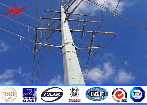 la distribution d'énergie en acier octogonale de 14m Polonais a galvanisé le bitume AWS D1.1 pour la transmission Overline