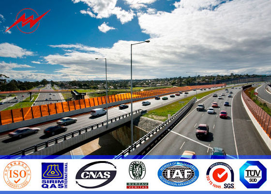 parking galvanisé par place extérieure de Polonais de réverbère d'épaisseur de paroi de 10m 5mm Polonais léger avec de doubles bras