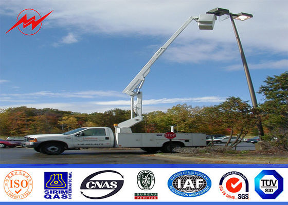 parking galvanisé par place extérieure de Polonais de réverbère d'épaisseur de paroi de 10m 5mm Polonais léger avec de doubles bras