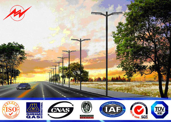 parking galvanisé par place extérieure de Polonais de réverbère d'épaisseur de paroi de 10m 5mm Polonais léger avec de doubles bras