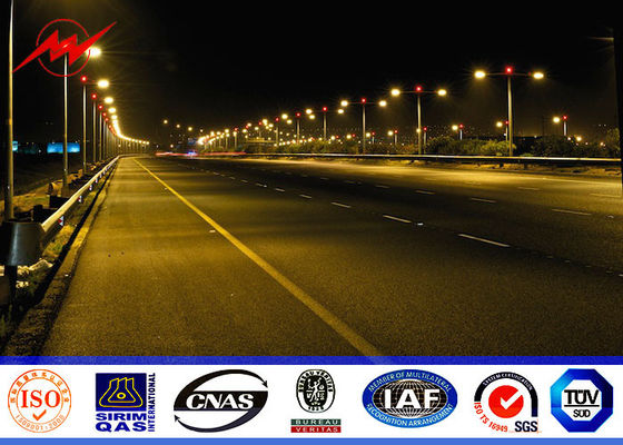 parking galvanisé par place extérieure de Polonais de réverbère d'épaisseur de paroi de 10m 5mm Polonais léger avec de doubles bras