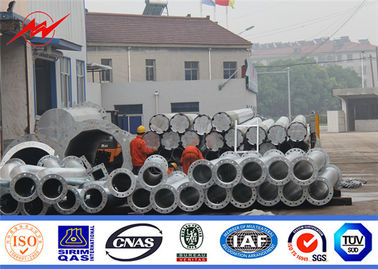 60 pieds 2 sections 5 mm 1200 kg pôle d'acier galvanisé à chaud pour la distribution d'énergie