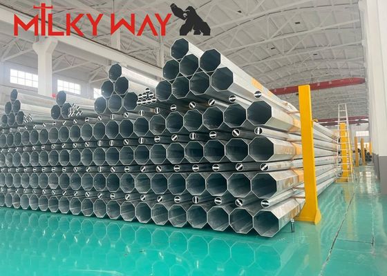 15M 8KN Gr65 Poteaux tubulaires en acier pour le marché africain avec certification BV et épaisseur de paroi de 3 mm