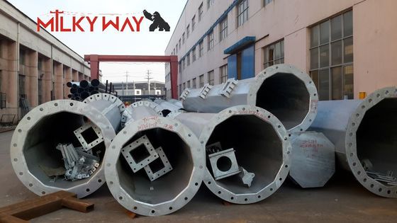 3Poteaux électriques en acier de 0,5 m à 15 m pour éclairage de rue avec options coniques et polygonales