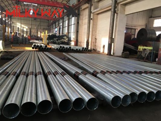 33KV Tubular Octagonal Steel Power Pole with 500 Kg Design Load and Wind Speed 160km/h Earthquake Resistant