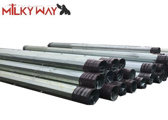 35FT 70FT 90FT pôle d'alimentation en acier galvanisé octogonal avec bitume pour une ligne de transmission résistante à la corrosion